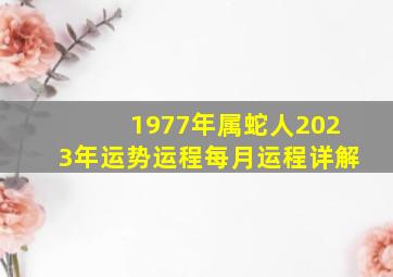 1977年属蛇人2023年运势运程每月运程详解