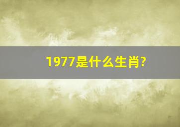 1977是什么生肖?