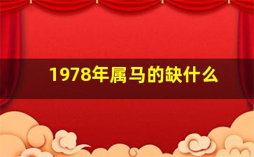 1978年属马的缺什么