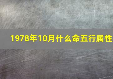 1978年10月什么命五行属性