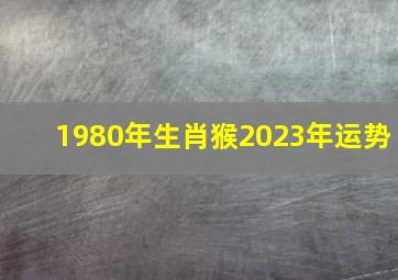 1980年生肖猴2023年运势