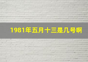 1981年五月十三是几号啊