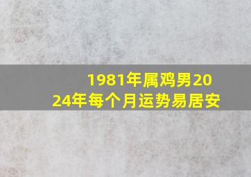 1981年属鸡男2024年每个月运势易居安