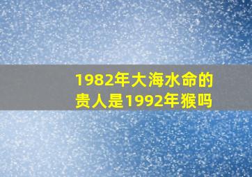 1982年大海水命的贵人是1992年猴吗