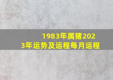 1983年属猪2023年运势及运程每月运程