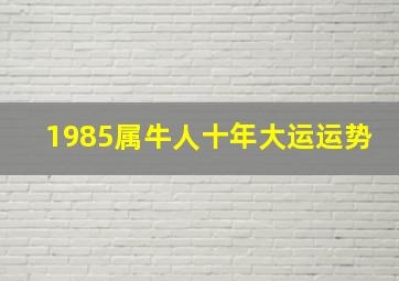 1985属牛人十年大运运势