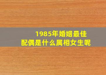 1985年婚姻最佳配偶是什么属相女生呢