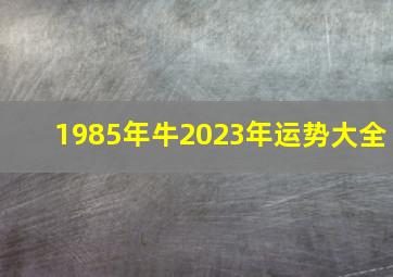 1985年牛2023年运势大全