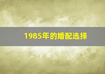 1985年的婚配选择