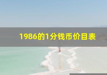 1986的1分钱币价目表