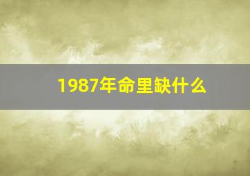 1987年命里缺什么