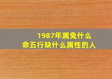 1987年属兔什么命五行缺什么属性的人