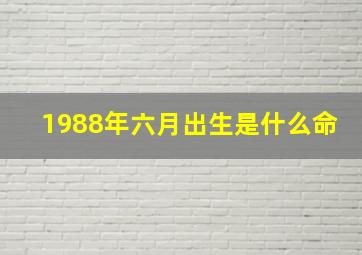 1988年六月出生是什么命