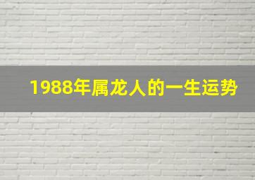 1988年属龙人的一生运势