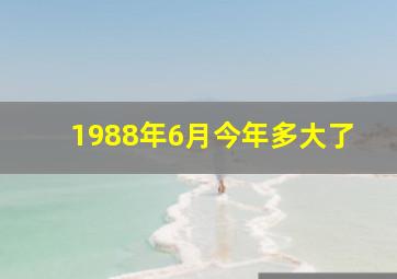 1988年6月今年多大了