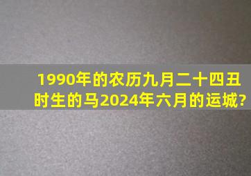 1990年的农历九月二十四丑时生的马2024年六月的运城?