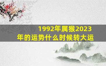 1992年属猴2023年的运势什么时候转大运