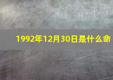 1992年12月30日是什么命