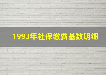 1993年社保缴费基数明细