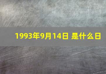 1993年9月14日 是什么日