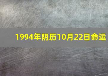 1994年阴历10月22日命运