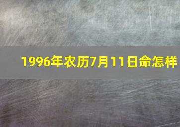 1996年农历7月11日命怎样