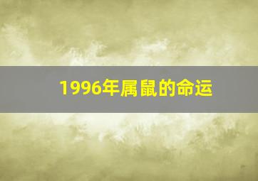 1996年属鼠的命运