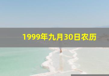 1999年九月30日农历