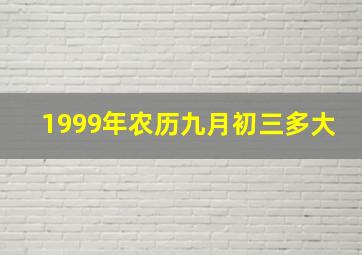 1999年农历九月初三多大