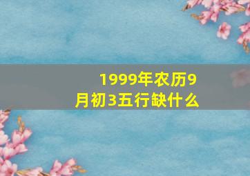 1999年农历9月初3五行缺什么