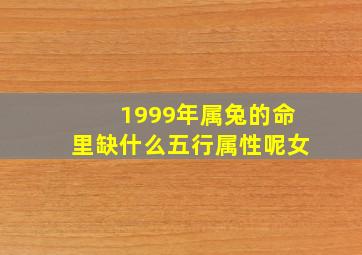 1999年属兔的命里缺什么五行属性呢女