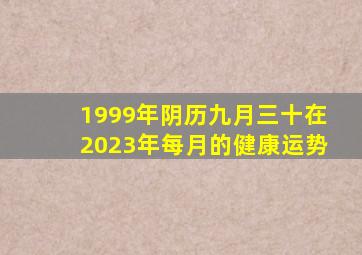 1999年阴历九月三十在2023年每月的健康运势