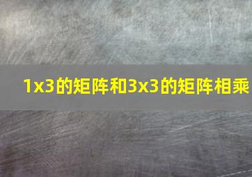 1x3的矩阵和3x3的矩阵相乘