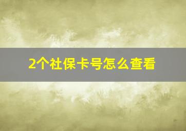 2个社保卡号怎么查看