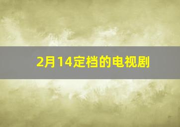 2月14定档的电视剧