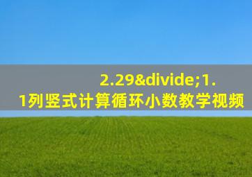 2.29÷1.1列竖式计算循环小数教学视频