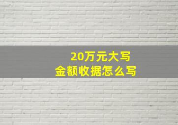 20万元大写金额收据怎么写