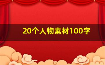 20个人物素材100字