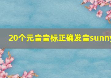 20个元音音标正确发音sunny