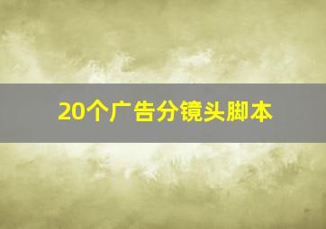 20个广告分镜头脚本