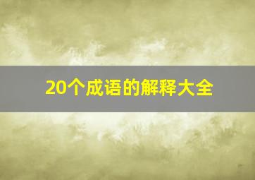 20个成语的解释大全