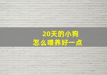 20天的小狗怎么喂养好一点