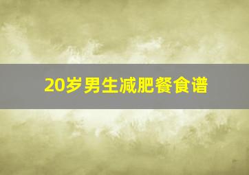 20岁男生减肥餐食谱