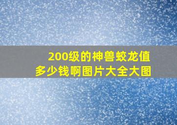 200级的神兽蛟龙值多少钱啊图片大全大图