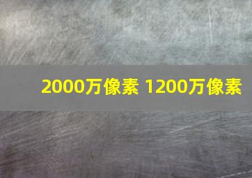 2000万像素+1200万像素