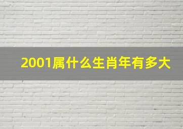 2001属什么生肖年有多大