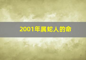 2001年属蛇人的命