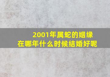 2001年属蛇的姻缘在哪年什么时候结婚好呢