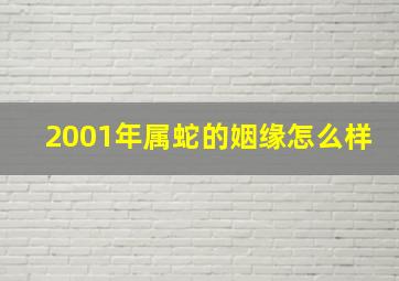 2001年属蛇的姻缘怎么样