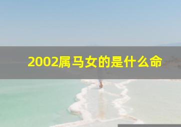 2002属马女的是什么命